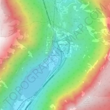 Borgo Faè topographic map, elevation, terrain