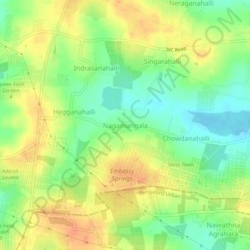 Nagamangala topographic map, elevation, terrain