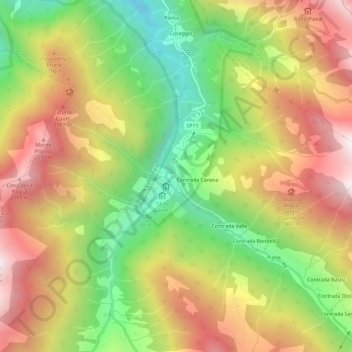 Tartano topographic map, elevation, terrain