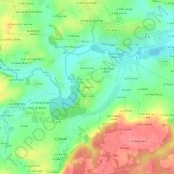 La Vigne topographic map, elevation, terrain