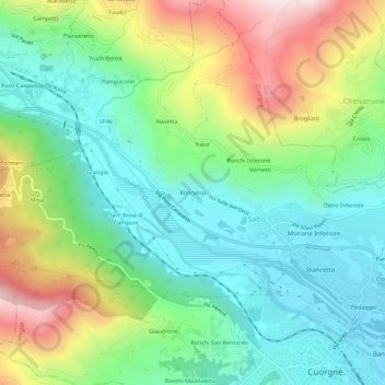 Roncasso topographic map, elevation, terrain
