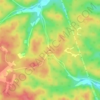 Gordon Hill topographic map, elevation, terrain