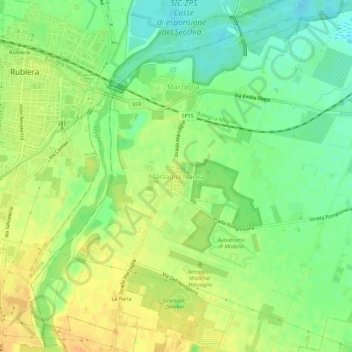 Marzaglia Nuova topographic map, elevation, terrain