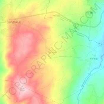 Ferronha topographic map, elevation, terrain