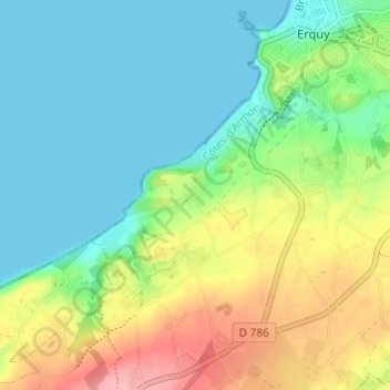 Caroual topographic map, elevation, terrain