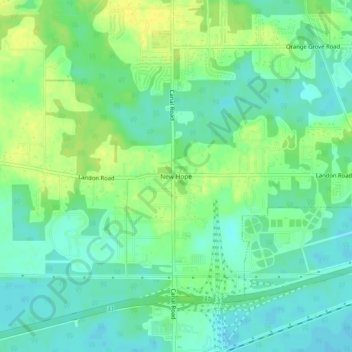 New Hope topographic map, elevation, terrain