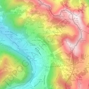 La Vorraz topographic map, elevation, terrain