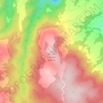 Monte Covello topographic map, elevation, terrain