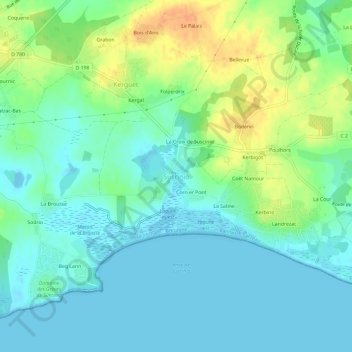 Suscinio topographic map, elevation, terrain