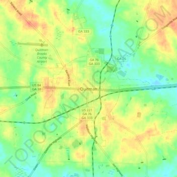Quitman topographic map, elevation, terrain