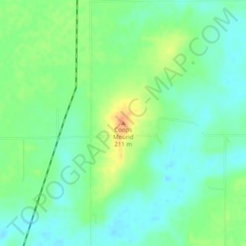 Coops Mound topographic map, elevation, terrain
