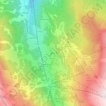 Morel topographic map, elevation, terrain