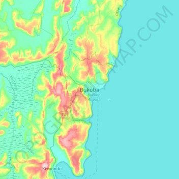 Bukoba topographic map, elevation, terrain