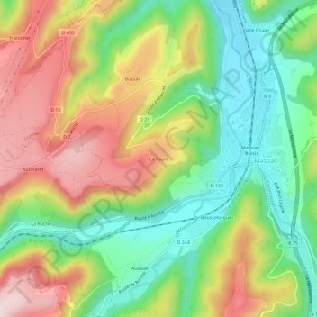Le Fayet topographic map, elevation, terrain