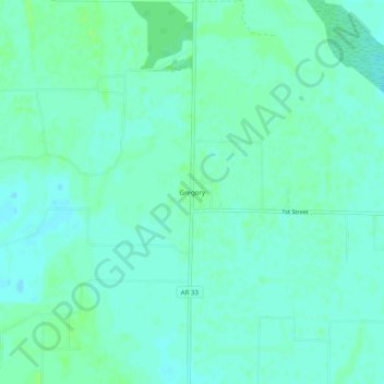 Gregory topographic map, elevation, terrain