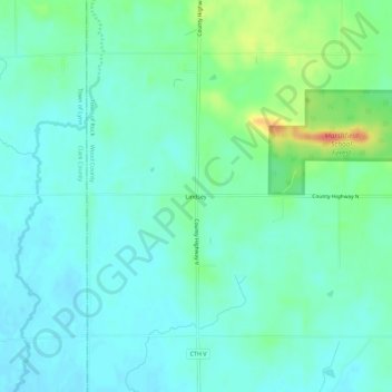 Lindsey topographic map, elevation, terrain