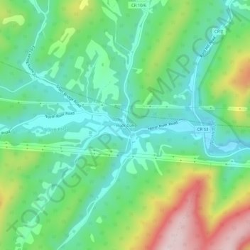 Rock Oak topographic map, elevation, terrain