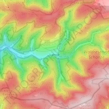 Latrop topographic map, elevation, terrain