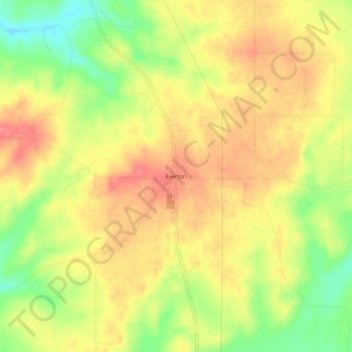 Everton topographic map, elevation, terrain