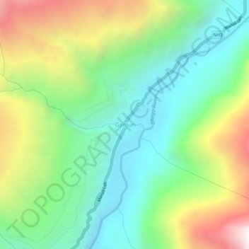 Gemur topographic map, elevation, terrain