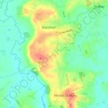 Walton Elm topographic map, elevation, terrain