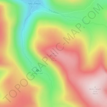 Carlavin Hill topographic map, elevation, terrain