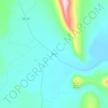 Ocate topographic map, elevation, terrain