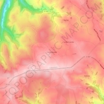 Les Cabanes topographic map, elevation, terrain