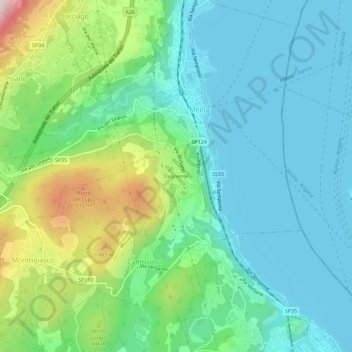 Dagnente topographic map, elevation, terrain