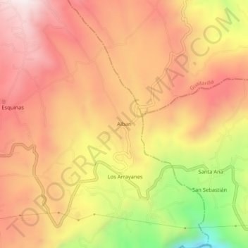 Alban topographic map, elevation, terrain