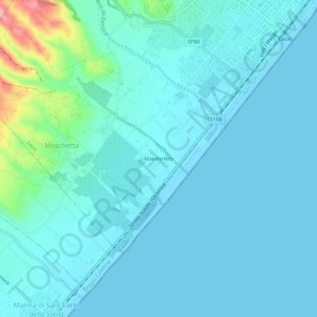Mandorleto topographic map, elevation, terrain