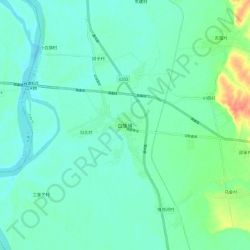 Baiqi topographic map, elevation, terrain