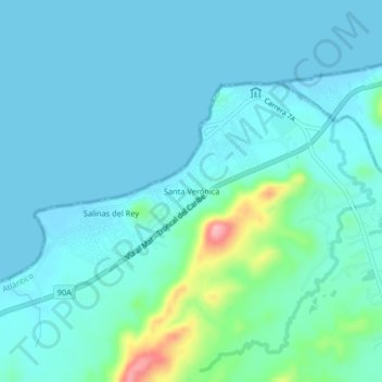 Santa Verónica topographic map, elevation, terrain