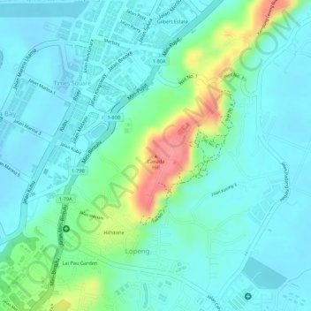 Canada Hill topographic map, elevation, terrain