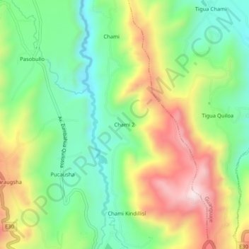 Chami 2 topographic map, elevation, terrain