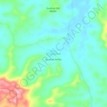 El Guadual topographic map, elevation, terrain