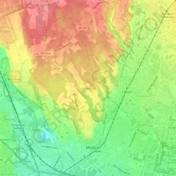 Campaccio topographic map, elevation, terrain