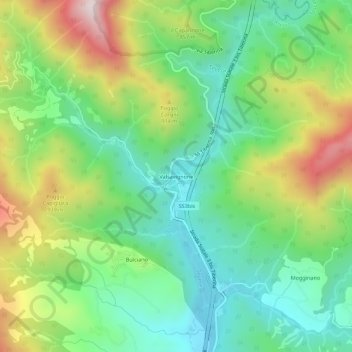Valsavignone topographic map, elevation, terrain
