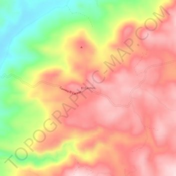 El Carmín topographic map, elevation, terrain