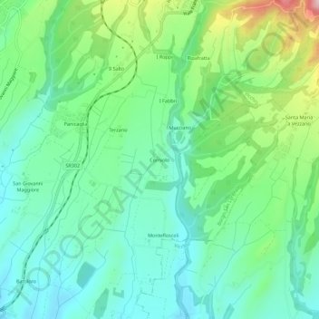 Corniolo topographic map, elevation, terrain
