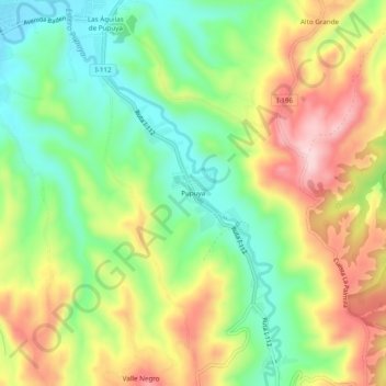 Pupuya topographic map, elevation, terrain