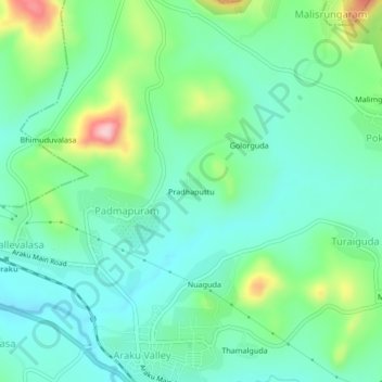 Pradhaputtu topographic map, elevation, terrain