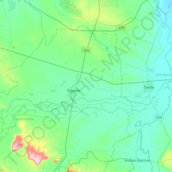 Pak Thong Chai topographic map, elevation, terrain