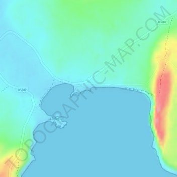 Playa Roja topographic map, elevation, terrain