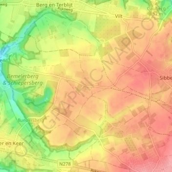 Wolfshuis topographic map, elevation, terrain