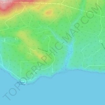 Shirley topographic map, elevation, terrain