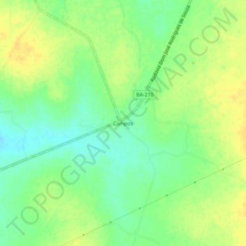 Campos topographic map, elevation, terrain