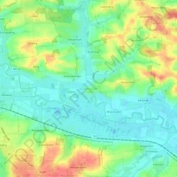 Walkersaich topographic map, elevation, terrain