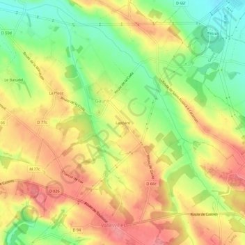 Lappare topographic map, elevation, terrain