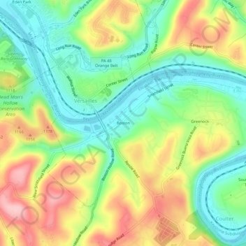 Boston topographic map, elevation, terrain